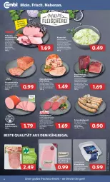 Gazetka promocyjna Combi - Prospekte - Gazetka - ważna od 02.04 do 02.04.2022 - strona 6 - produkty: ammerländer, ananas, aus dem kühlregal, beutel, bio, bratwurst, brustfilet, buch, eis, filet, fleisch, fleischsalat, geback, gin, hähnchenbrust, Holz, Käse, kernschinken, kochschinken, Kraut, krautsalat, kühlregal, mac, mandarine, mandarinen, marinade, merl, mit zwiebeln, natur, Ofen, paprika, pizza, Rauch, regal, rezept, rohschinken, salat, salz, schinken, schinkenwurst, Spezi, spinat, Ti, tuc, WICK, wurst, zwiebel, zwiebeln