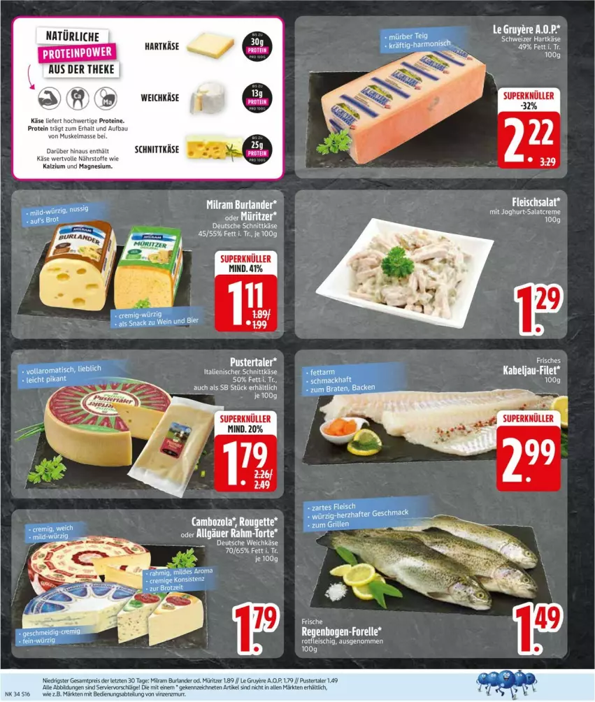 Aktueller Prospekt Edeka - Prospekte - von 17.08 bis 22.08.2026 - strona 18 - produkty: Abtei, Bau, burlander, cambozola, eis, hartkäse, Käse, magnesium, milram, reis, rouge, rougette, schnittkäse, schweizer hartkäse, tee, Ti, weichkäse, ZTE