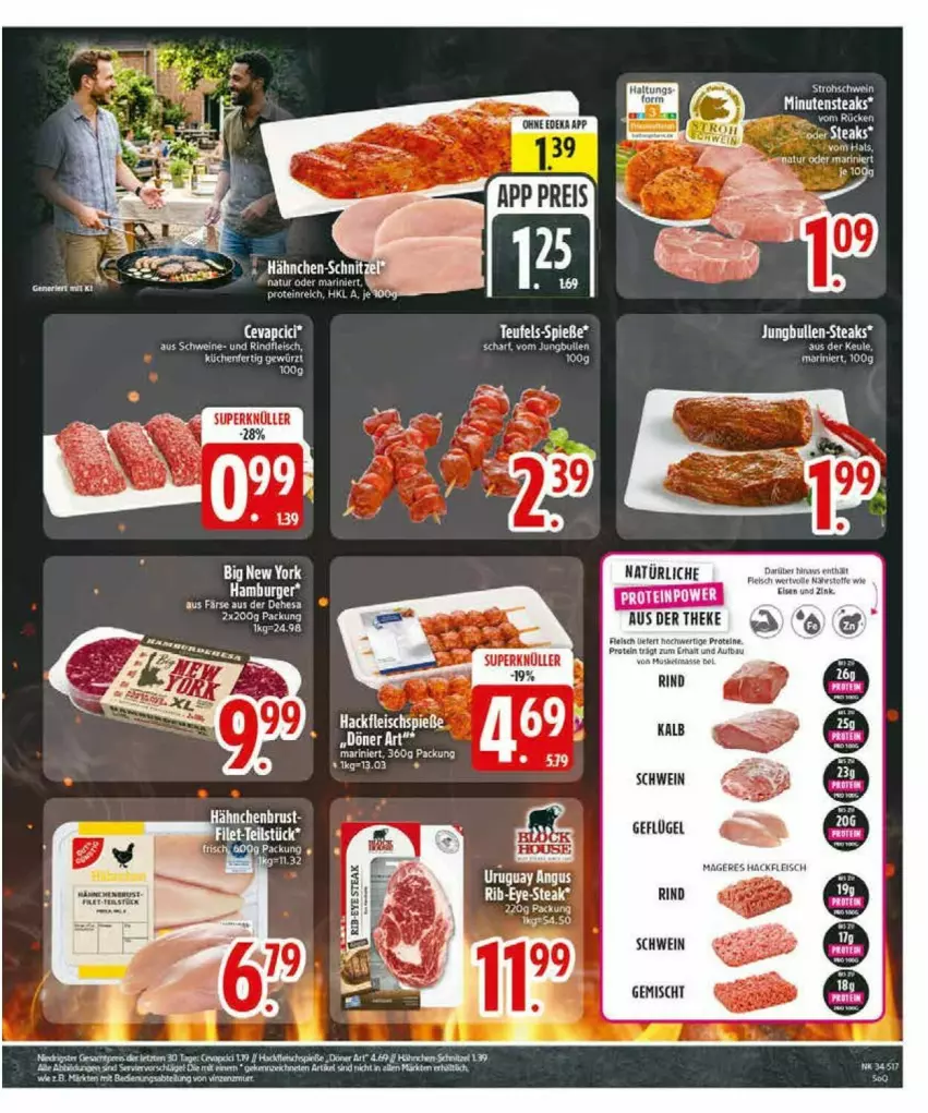 Aktueller Prospekt Edeka - Prospekte - von 17.08 bis 22.08.2026 - strona 19 - produkty: Bau, burger, eis, fleisch, Geflügel, hamburger, rind, rindfleisch, sac, schnitzel, schwein, schweine, Ti, wein, weine, ZTE