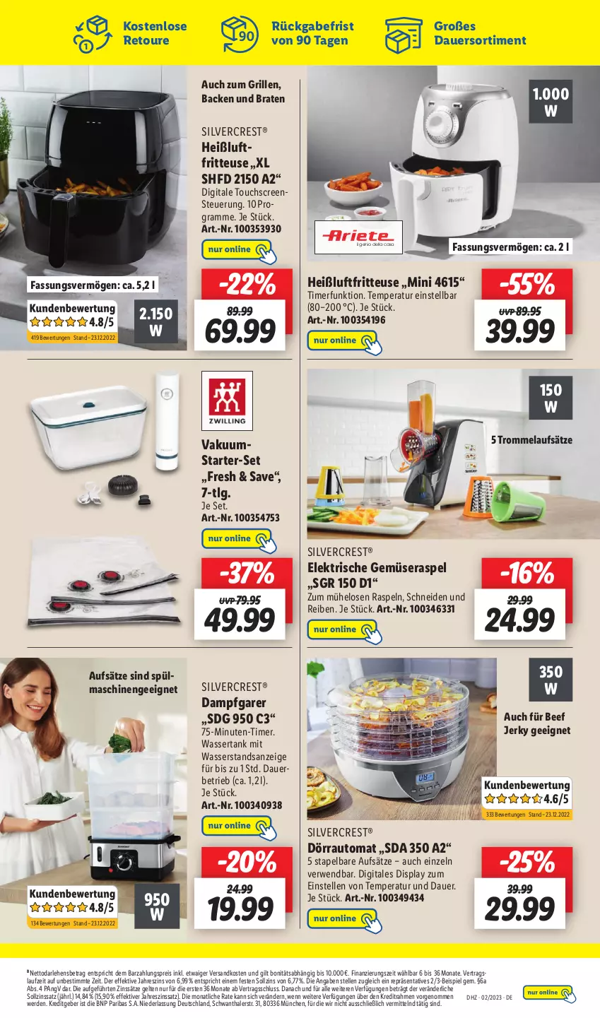 Aktueller Prospekt Lidl - Wochen-Highlights im Onlineshop - von 09.01 bis 15.01.2023 - strona 5 - produkty: auer, auto, beef, braten, dell, eis, elle, erde, fritteuse, grill, Heißluftfritteuse, LG, ndk, reis, rwe, silvercrest, Ti, timer, touchscreen, trommel, wasser, wassertank