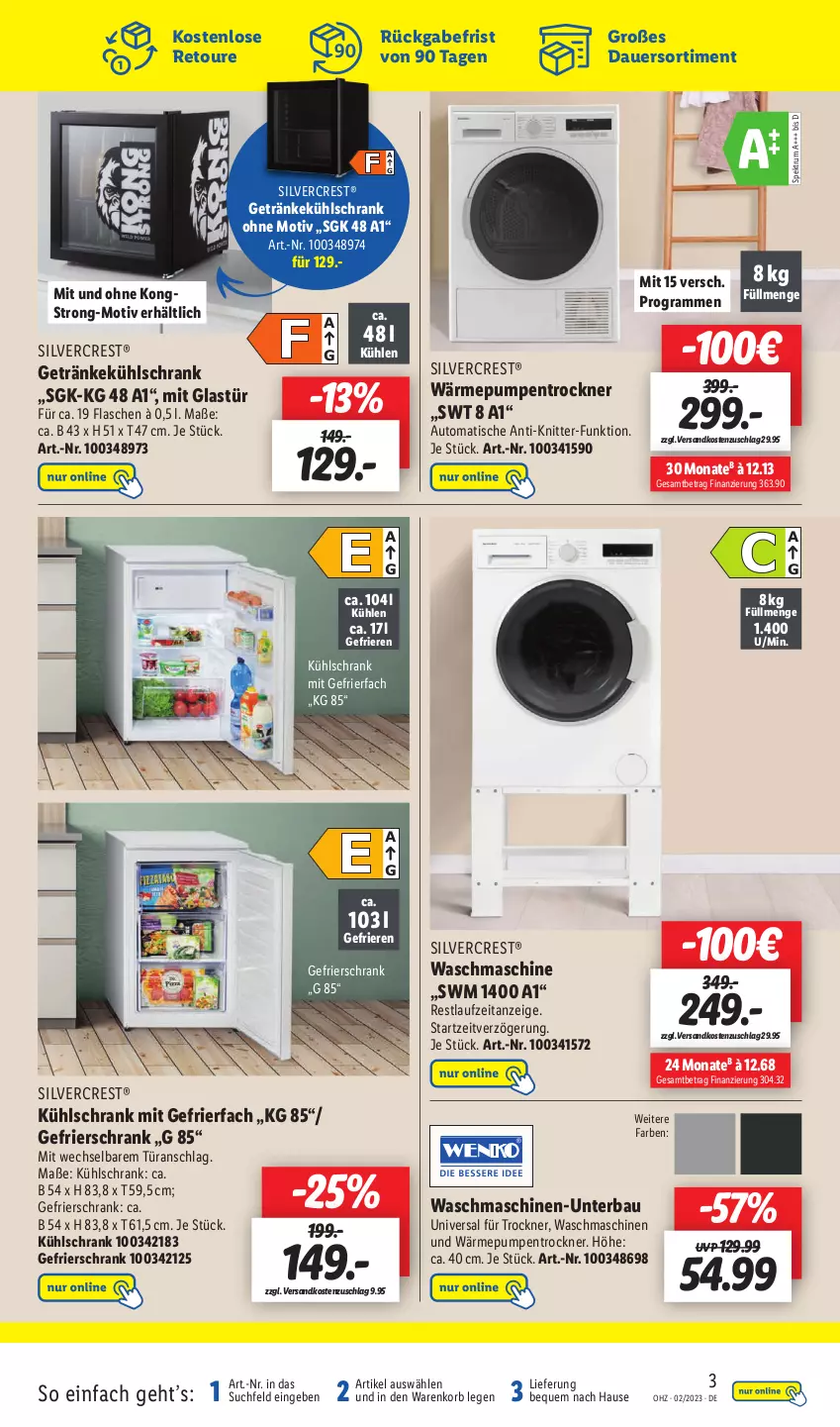 Aktueller Prospekt Lidl - Wochen-Highlights im Onlineshop - von 09.01 bis 15.01.2023 - strona 7 - produkty: auer, auto, Bau, flasche, gefrierfach, gefrierschrank, getränk, getränke, Glastür, korb, kühlschrank, kühlschrank mit, ndk, rum, Schrank, silvercrest, Spektrum, Ti, tisch, Trockner, wärmepumpentrockner, waschmaschine, waschmaschinen