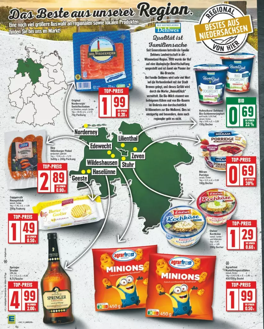 Aktueller Prospekt Edeka - Prospekte - von 30.09 bis 05.10.2024 - strona 12 - produkty: auer, Bau, Bauer, beutel, bio, coppenrath, eis, Elan, Feigen, flasche, kartoffel, milch, reis, ring, sesam, Spezi, Ti, urvater