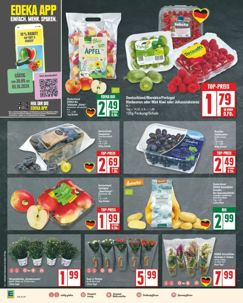 Aktueller Prospekt Edeka - Prospekte - von 30.09 bis 05.10.2024 - strona 2 - produkty: beere, beeren, beutel, eis, himbeer, himbeere, himbeeren, johannisbeere, Johannisbeeren, kiwi, reis, Schal, Schale, top-preis, topf