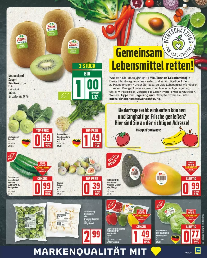 Aktueller Prospekt Edeka - Prospekte - von 30.09 bis 05.10.2024 - strona 3 - produkty: bio, deka, Elan, erde, kiwi, lebensmittel, rezept, rezepte, Ti, zespri