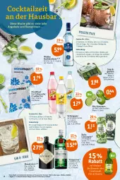 Gazetka promocyjna Tegut - Angebote der Woche - Gazetka - ważna od 26.02 do 26.02.2022 - strona 4 - produkty: alkohol, angebot, angebote, beutel, bio, bio-zitronen, cocktail, crushed ice, drink, dry gin, eis, eiswürfel, flasche, garnier, getränk, getränke, gin, ginger, ginger ale, Gorbatschow, gurke, gurken, limette, limetten, limo, limonade, london dry, london dry gin, Mett, metten, minze, natur, natura, rezept, saft, salat, Salatgurke, schweppes, snack, Tanqueray, Ti, tonic, tonic water, usb, wodka, würfel, zitrone, zitronen