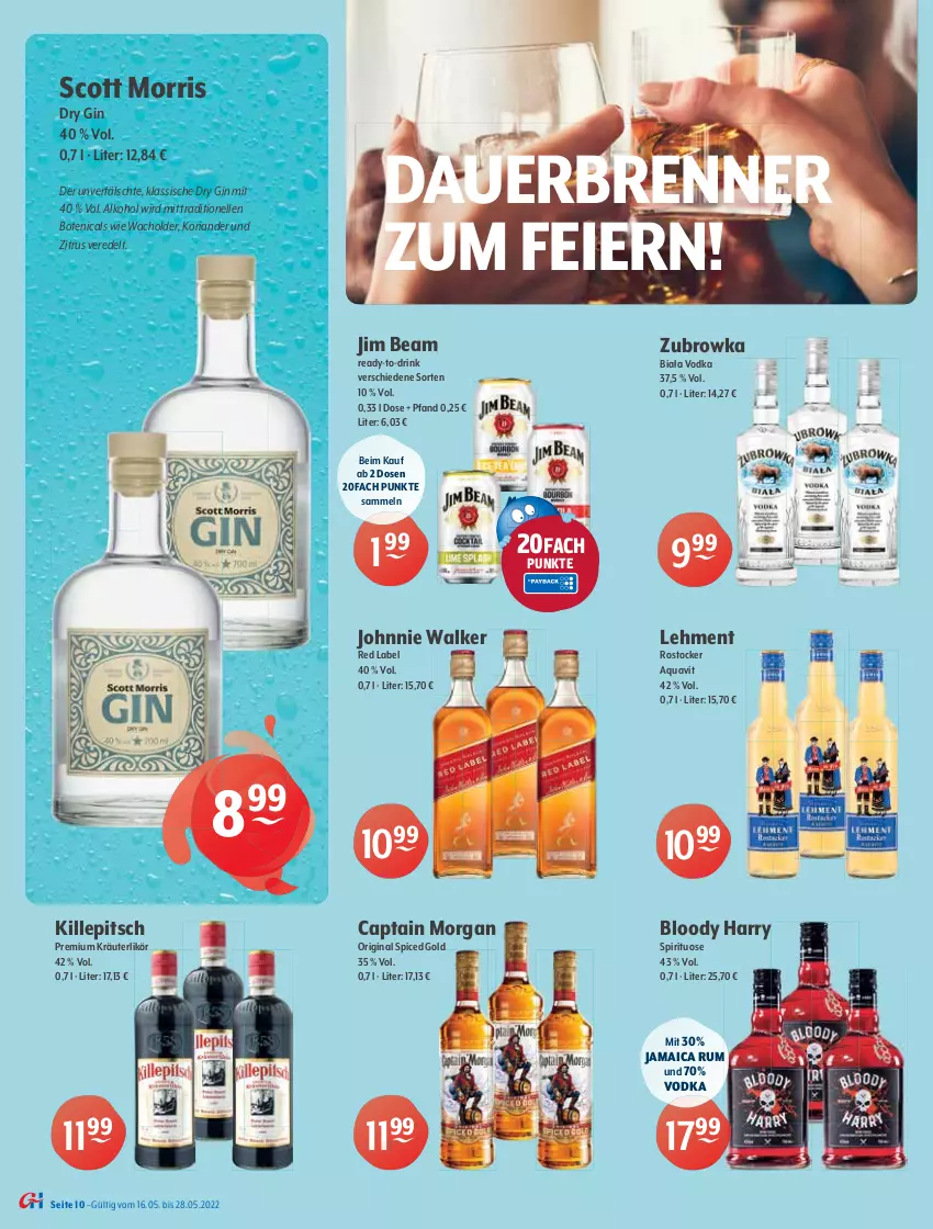 Aktueller Prospekt Getraenke Hoffmann - Prospekte - von 16.05 bis 28.05.2022 - strona 10 - produkty: alkohol, Alwa, aqua, aquavit, auer, bag-in-box, Bau, blauer zweigelt, burgunder, Cap, captain morgan, chardonnay, cuvée, decke, dornfelder, drink, dry gin, ecco, eier, eis, elle, flasche, frucht, fruchtsecco, gin, grauer burgunder, grill, grillo, grüner veltliner, hero, jim beam, johnnie walker, Koriander, kräuter, kräuterlikör, likör, Meister, merl, merlot, mineralwasser, monte, Montepulciano, nuss, original spiced gold, Ria, riesling, rioja, Rostocker, rotkäppchen, rum, sekt, spätburgunder, teller, Ti, vin de france, vodka, wasser, wein, weine, Zweigelt