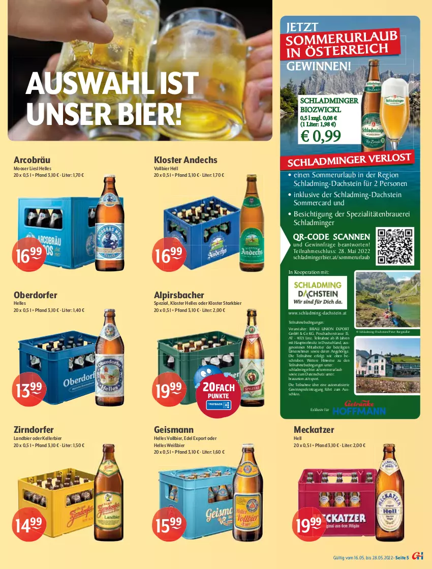 Aktueller Prospekt Getraenke Hoffmann - Prospekte - von 16.05 bis 28.05.2022 - strona 5 - produkty: Alpirsbacher, auer, auto, axe, bier, bio, budweiser, eis, elle, gewinnspiel, gin, Guinness, kellerbier, Kloster Andechs, LG, Spezi, Spiele, Ti, WICK