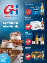 Gazetka promocyjna Getraenke Hoffmann - Prospekte - Gazetka - ważna od 28.05 do 28.05.2022 - strona 1 - produkty: berliner, berliner kindl, bier, burgunder, eis, getränk, getränke, grauburgunder, Jubiläums, kräuter, kräuterlikör, kuemmerling, likör, Meister, merl, pils, pilsener, rwe, spätburgunder, Ti, wein