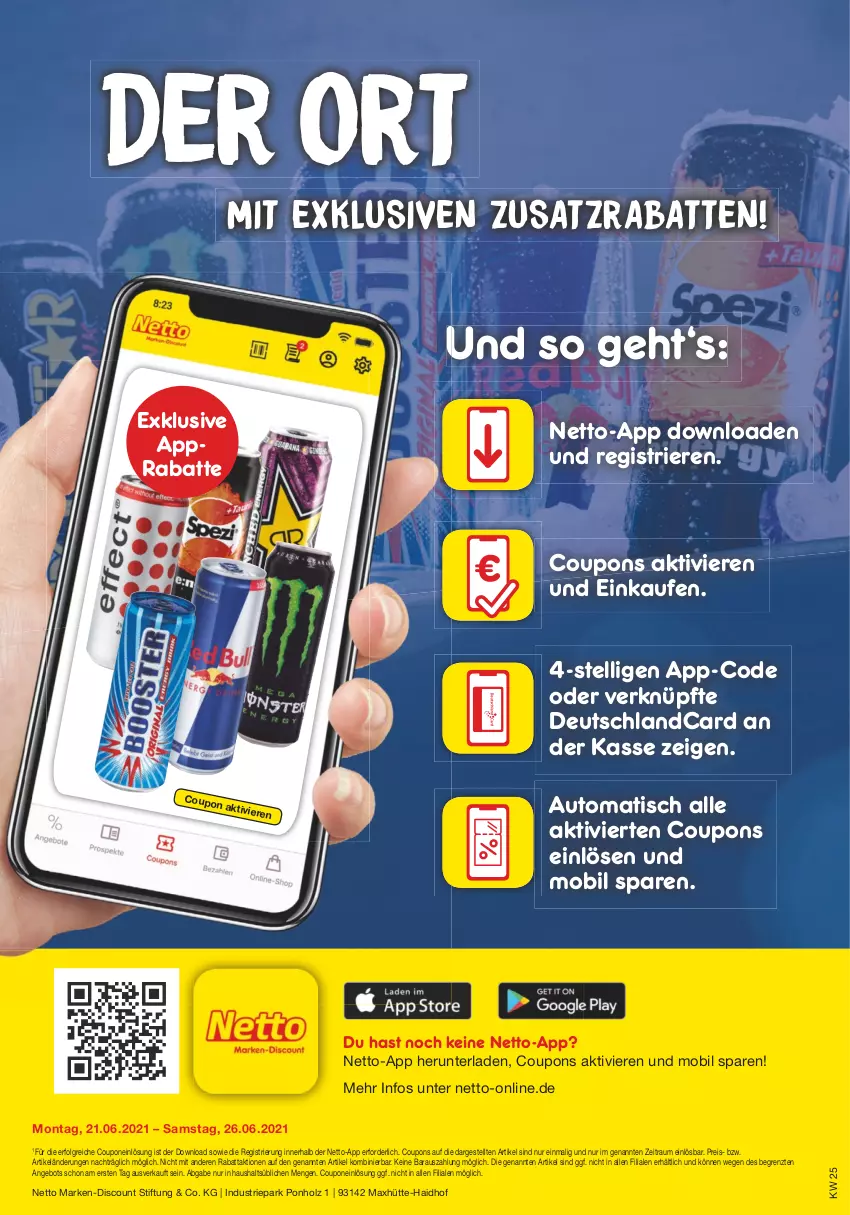 Aktueller Prospekt Netto Marken-Discount - Filial Angebote - von 21.06 bis 26.06.2021 - strona 39