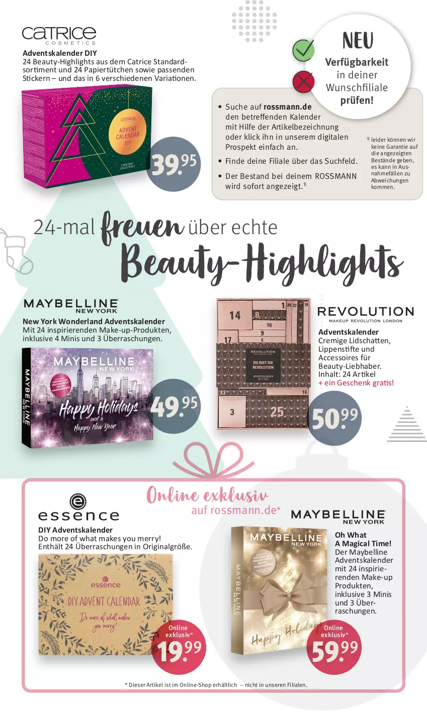 Aktueller Prospekt Rossmann - Prospekte - von 17.10 bis 29.10.2022 - strona 2 - produkty: ACC, accessoires, Adventskalender, gin, LG, Lippenstift, Make-up, Maybelline, papier, Ria, stifte, Ti, Yo