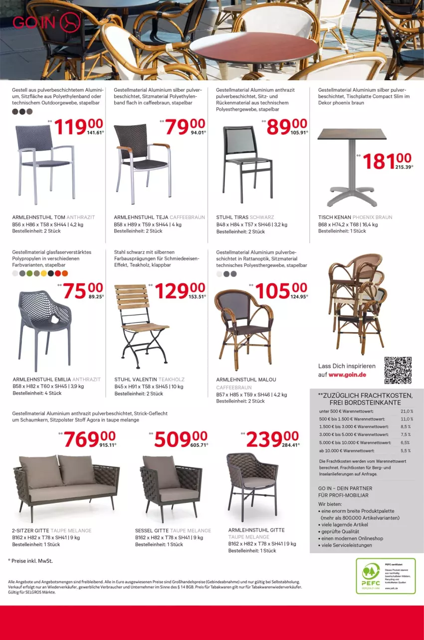 Aktueller Prospekt Selgros - Restaurantmöbel - von 01.02 bis 30.04.2024 - strona 8 - produkty: angebot, angebote, armlehnstuhl, Bau, braun, Brei, caffe, eis, Elan, elle, erde, Holz, HP, latte, LG, Mode, Palette, Rauch, reis, Ria, sessel, stuhl, Ti, tisch, tischplatte