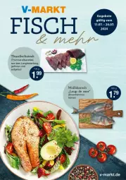 Gazetka promocyjna Vmarkt - Prospekte - Gazetka - ważna od 24.07 do 24.07.2024 - strona 1 - produkty: angebot, angebote, fisch, leine, steak, thunfisch, wolfsbarsch