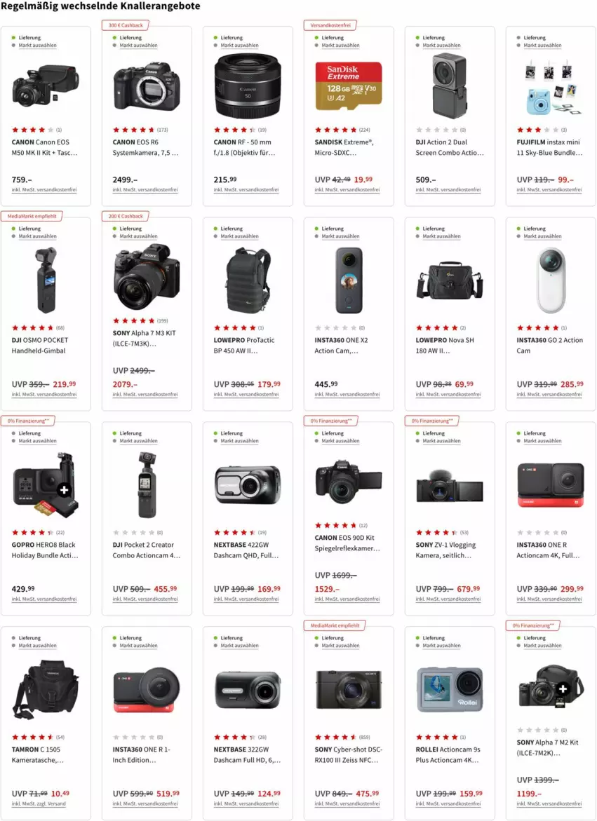 Aktueller Prospekt Media Markt - Prospekte - von 11.01 bis 18.01.2022 - strona 2 - produkty: actioncam, angebot, angebote, canon, Dashcam, DJI, eis, gin, GoPro, hero, kamera, lack, mediamarkt, ndk, rollei, sandisk, sony, spiegel, systemkamera, Tasche, Ti