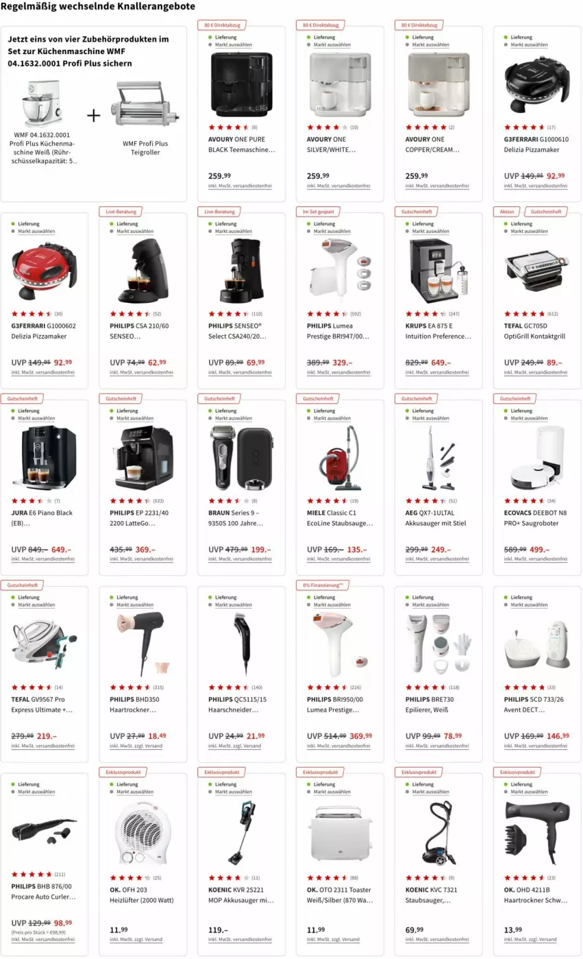 Aktueller Prospekt Media Markt - Prospekte - von 11.01 bis 18.01.2022 - strona 7 - produkty: aeg, akku, angebot, angebote, auto, braun, epilierer, grill, haarschneider, haartrockner, Jura, koenic, kontaktgrill, krups, küche, Küchen, küchenmaschine, lack, latte, miele, ndk, Philips, pizza, Roller, Saugroboter, schüssel, senseo, staubsauger, tee, tefal, Teigrolle, Ti, toast, toaster, Trockner, versandkostenfrei, WMF