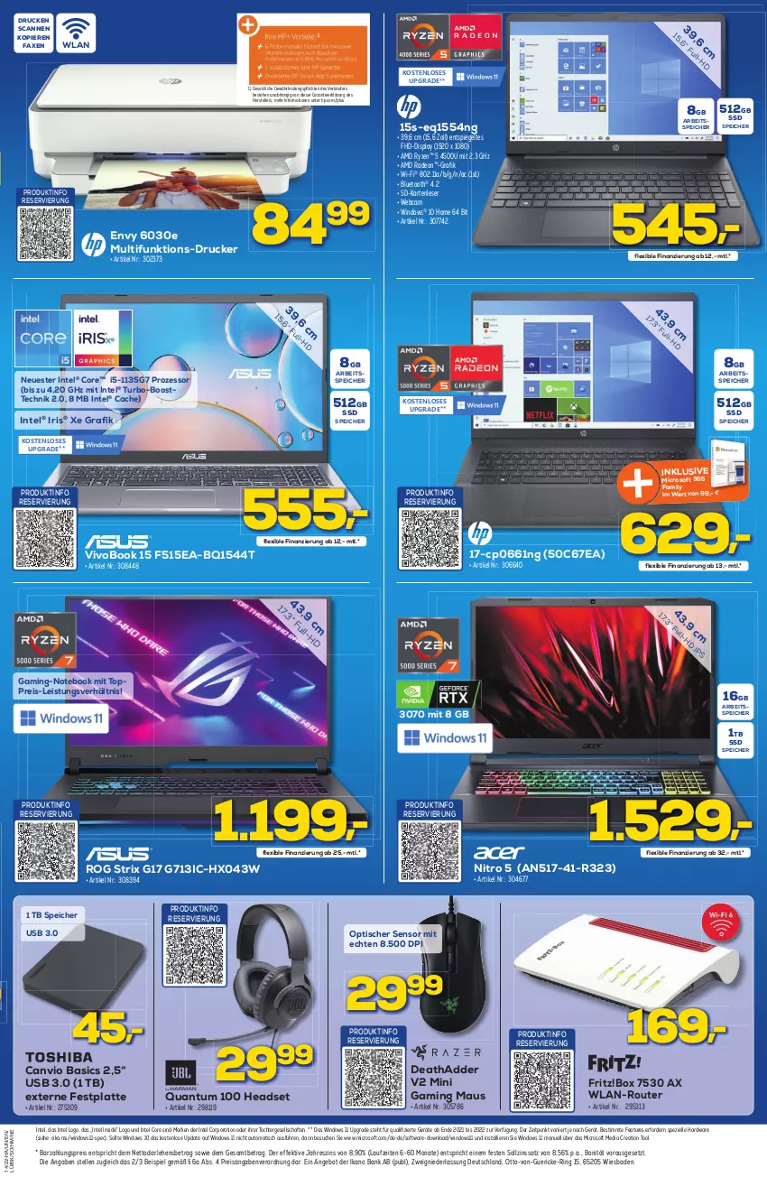 Aktueller Prospekt Berlet - Achtung!  - von 02.04 bis 08.04.2022 - strona 5 - produkty: AMD Radeon, angebot, auto, axe, Bad, Bank, deo, drucker, eis, elle, Externe Festplatte, festplatte, fritz, gaming maus, hardware, Headset, HP, Intel, latte, Maus, notebook, radeon, reis, ring, Router, ryzen, Software, Spezi, spiegel, ssd, teller, Ti, tisch, usb, VivoBook