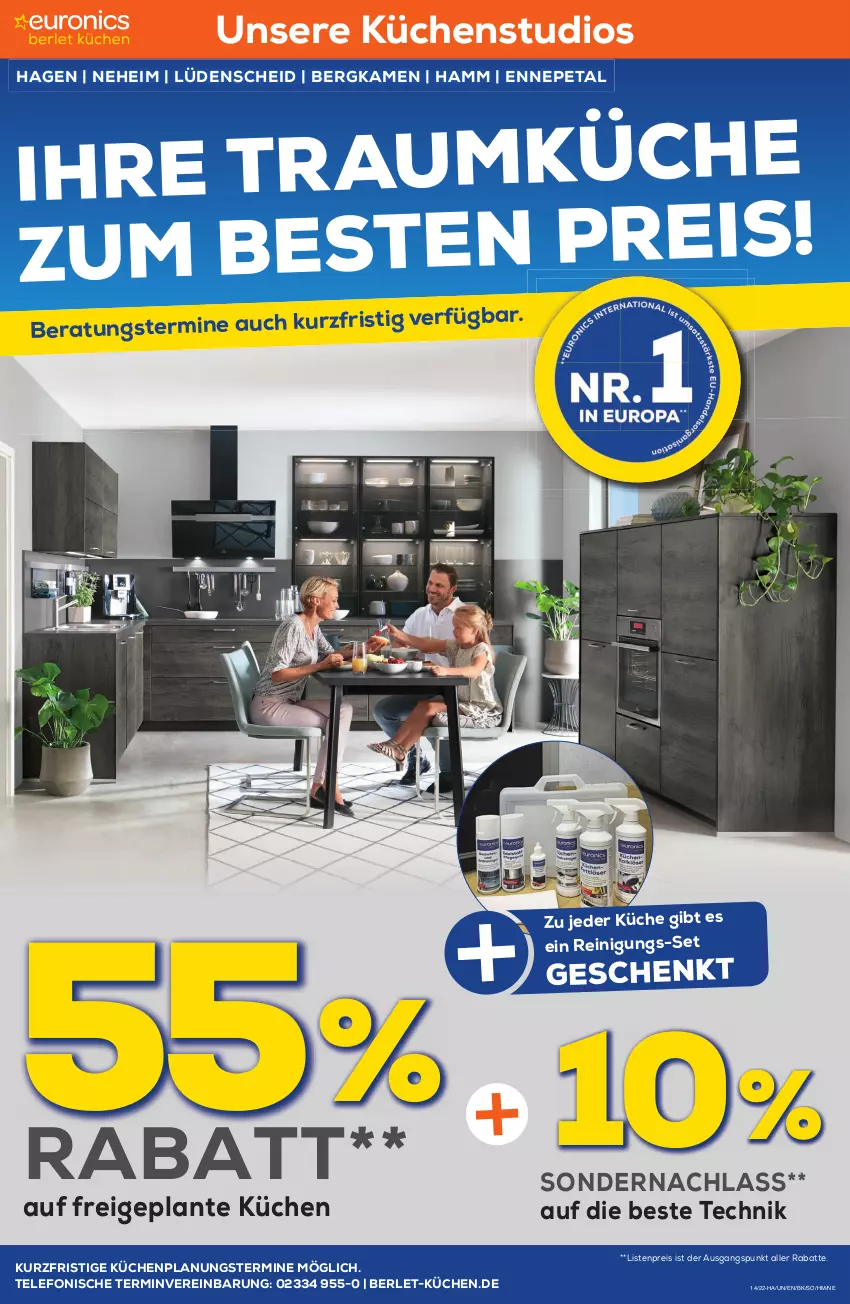 Aktueller Prospekt Berlet - Achtung!  - von 02.04 bis 08.04.2022 - strona 6 - produkty: eis, küche, Küchen, Reinigung, reis, telefon, Ti