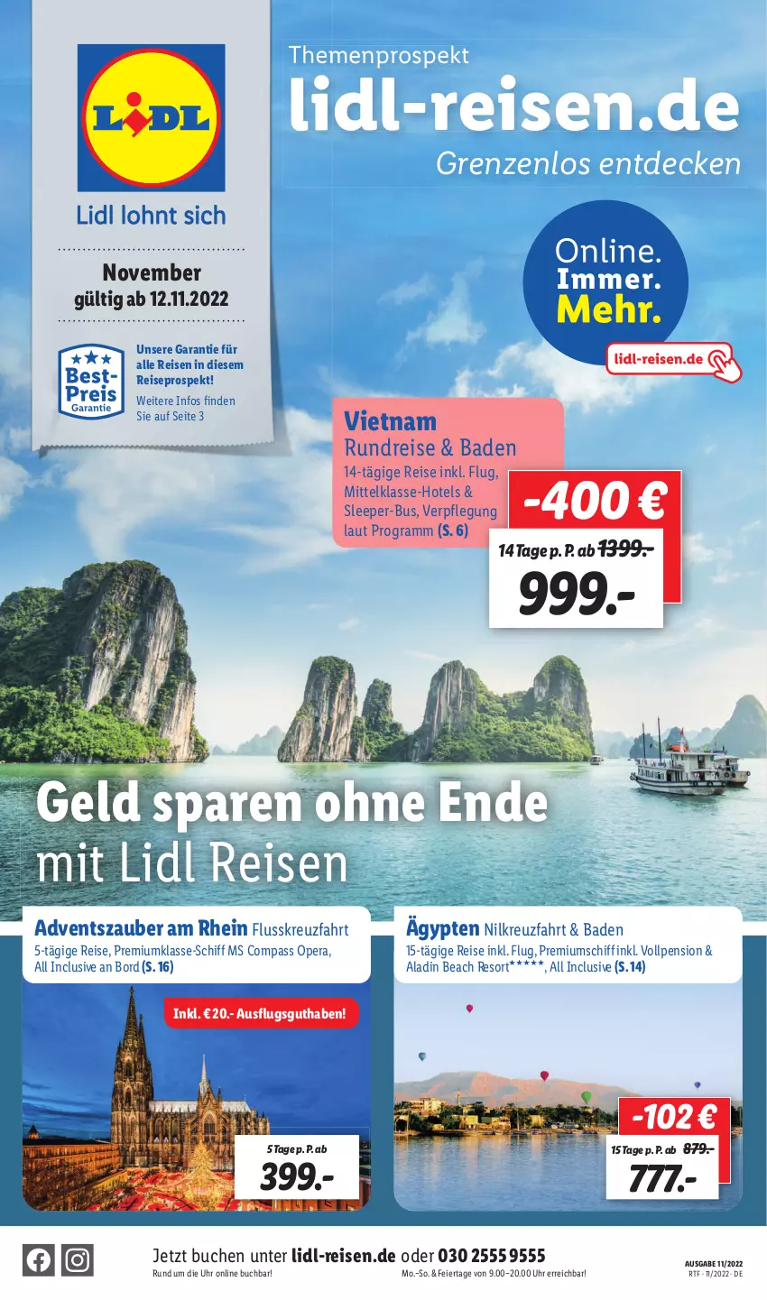 Aktueller Prospekt Lidl - Themenflyer November 2022 - von 12.11.2022 bis 14.01.2023 - strona 1 - produkty: Bad, buch, decke, eier, eis, reis, Ti, uhr