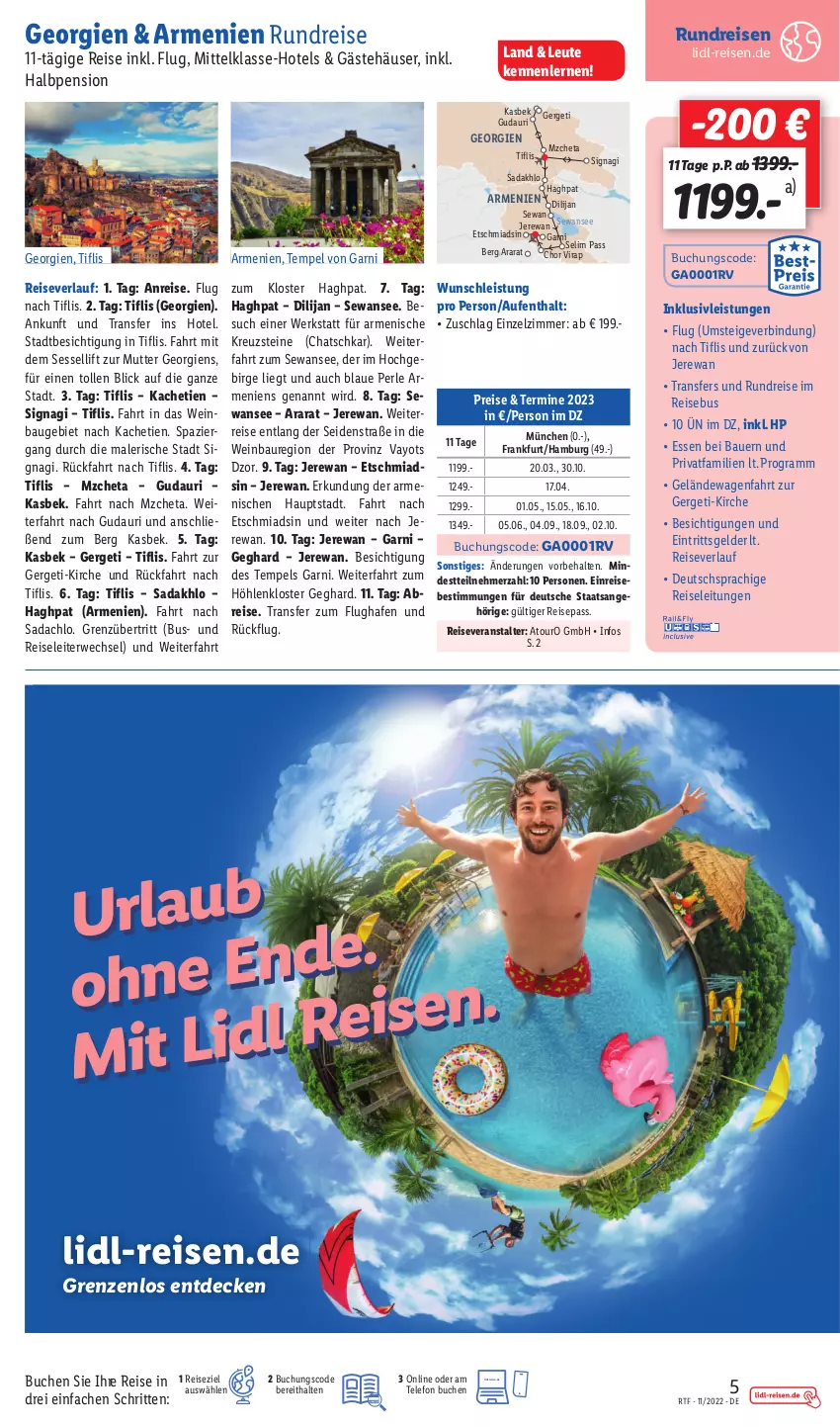 Aktueller Prospekt Lidl - Themenflyer November 2022 - von 12.11.2022 bis 14.01.2023 - strona 5 - produkty: auer, Bau, Bauer, buch, decke, deutschsprachige reiseleitung, eis, HP, inklusivleistungen, mac, mint, reis, reiseveranstalter, reiseverlauf, rwe, sessel, telefon, Ti, wein, Yo