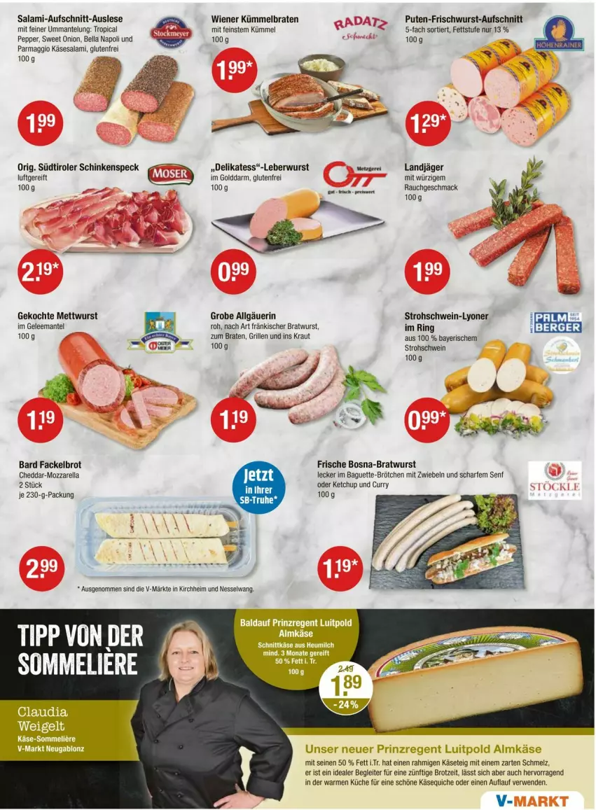 Aktueller Prospekt Vmarkt - Prospekte - von 18.07 bis 24.07.2024 - strona 3 - produkty: aufschnitt, baguette, braten, bratwurst, brot, brötchen, cheddar, curry, frischwurst-aufschnitt, gelee, grill, Käse, ketchup, Kraut, küche, landjäger, leberwurst, LG, lyoner, maggi, Mantel, Mett, mettwurst, mit zwiebeln, mozzarella, pute, Quiche, rel, ring, rwe, salami, schinken, schinkenspeck, schwein, senf, Speck, südtiroler, Ti, wein, wiener, wurst, Yo, zwiebel, zwiebeln