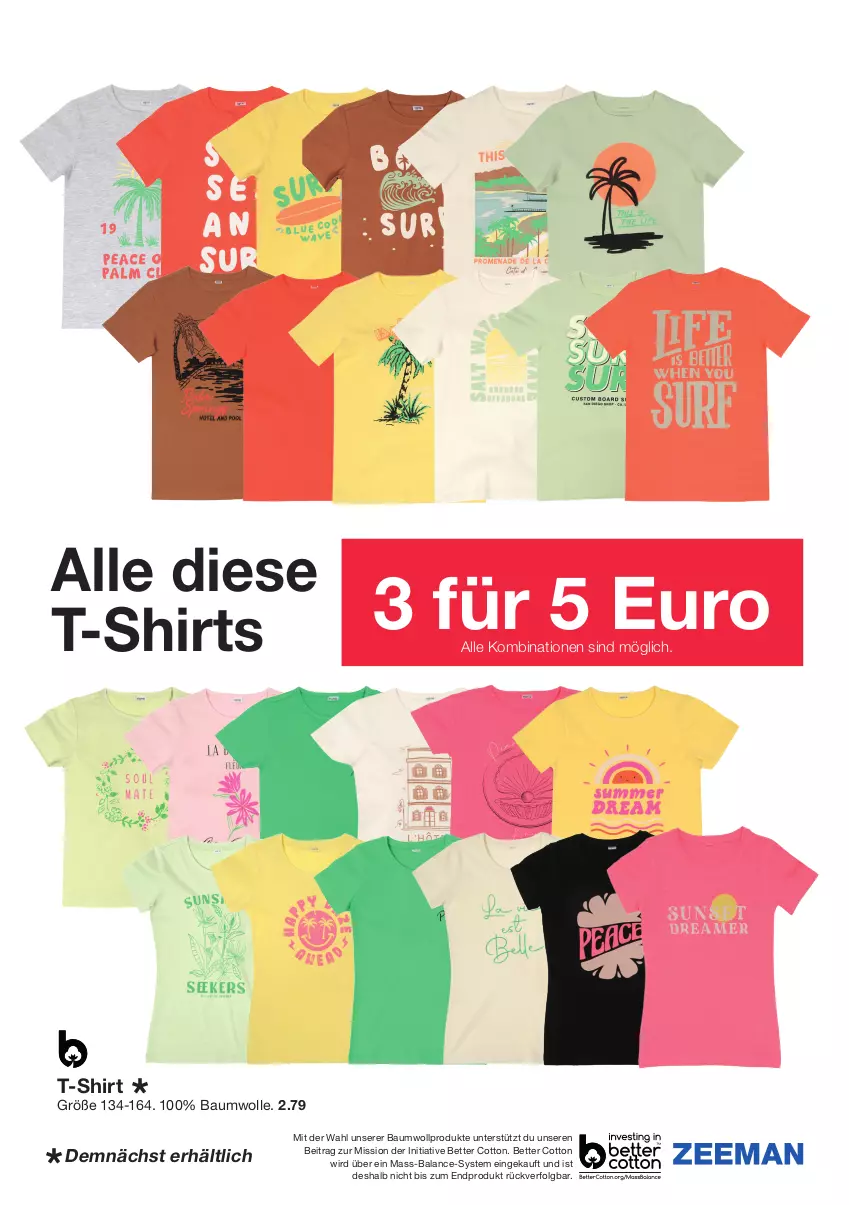 Aktueller Prospekt Zeeman - Prospekte - von 30.03 bis 12.04.2024 - strona 5 - produkty: Bau, baumwolle, bett, LG, shirt, shirts, T-Shirt, Ti, wolle