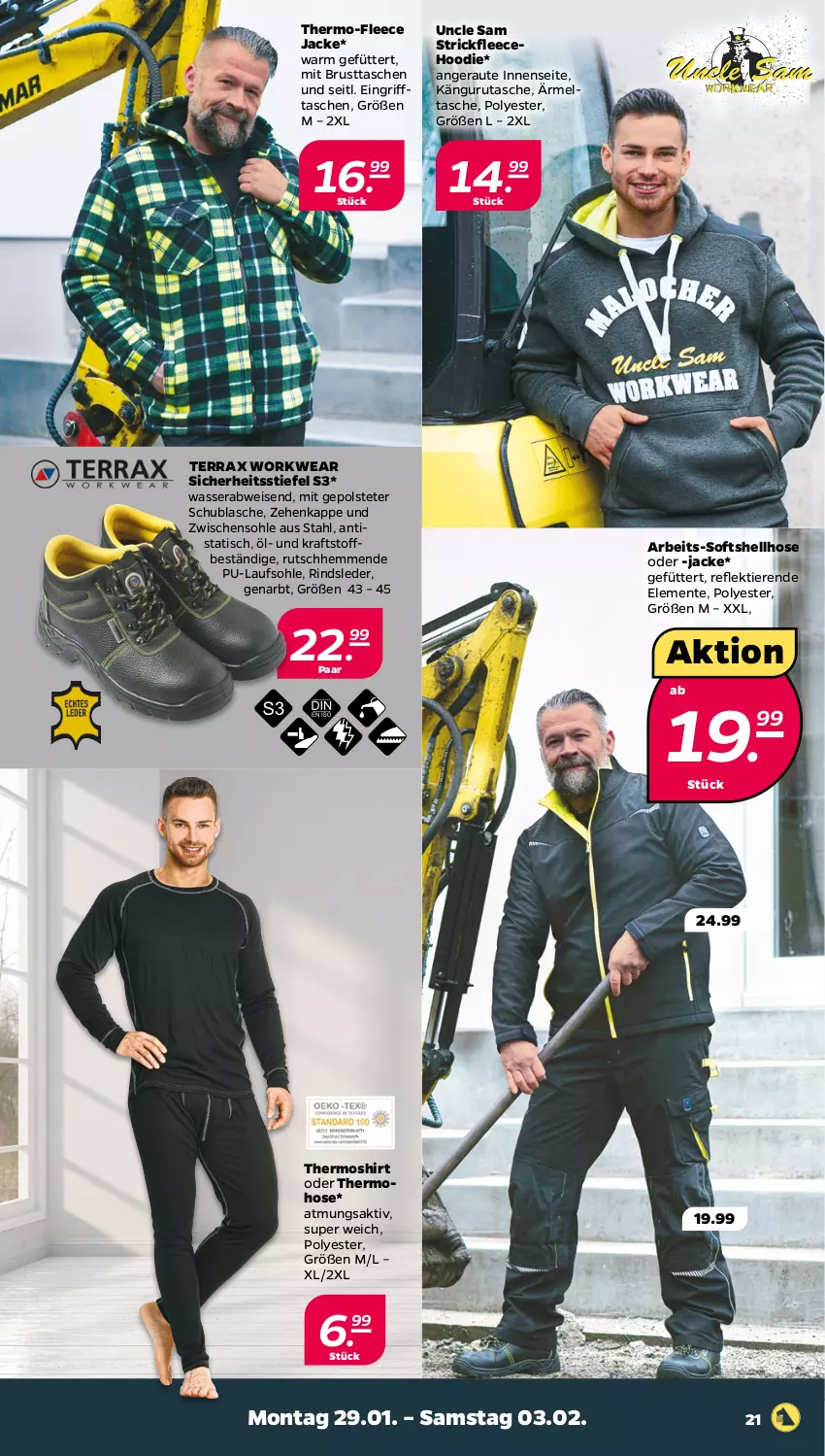 Aktueller Prospekt Netto - Woche 5 - von 29.01 bis 03.02.2024 - strona 21 - produkty: eis, ente, hose, Jacke, kraft, rind, shirt, Softshellhose, Tasche, taschen, Thermoshirt, Ti, Tiere, tisch, wasser