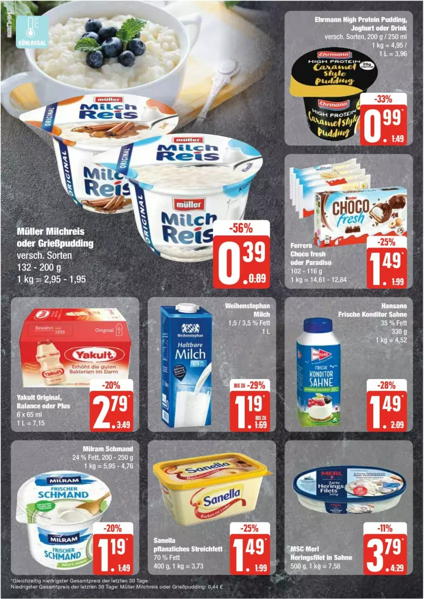 Aktueller Prospekt Edeka - Prospekte - von 07.10 bis 12.10.2024 - strona 10 - produkty: ehrmann, eis, Grießpudding, milch, milchreis, Müller, pudding, reis, Ti, ZTE