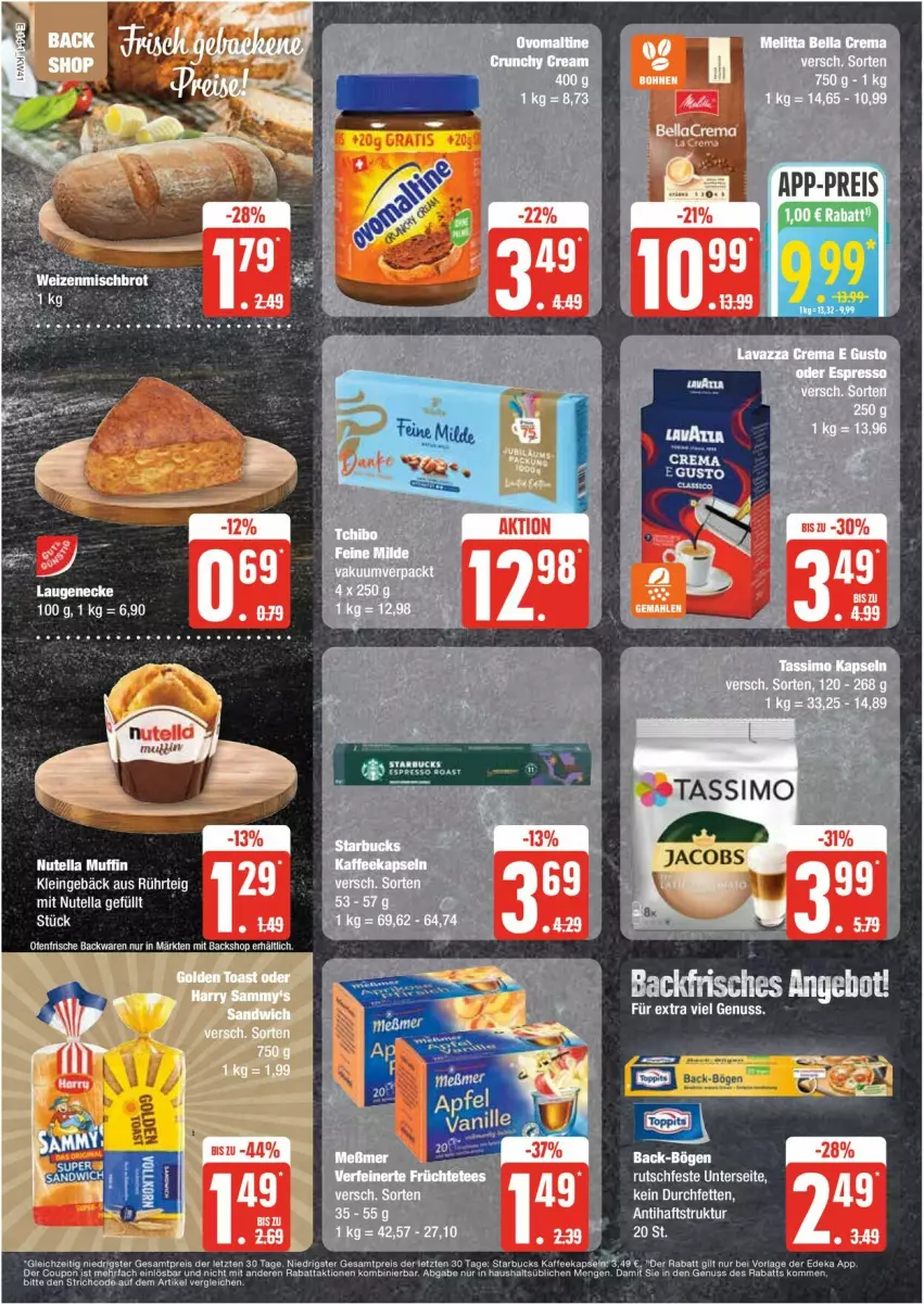 Aktueller Prospekt Edeka - Prospekte - von 07.10 bis 12.10.2024 - strona 14 - produkty: angebot, backwaren, coupon, eis, frische backwaren, jacobs, Laugeneck, nuss, Ofen, reis, sim, starbucks, Ti, ZTE