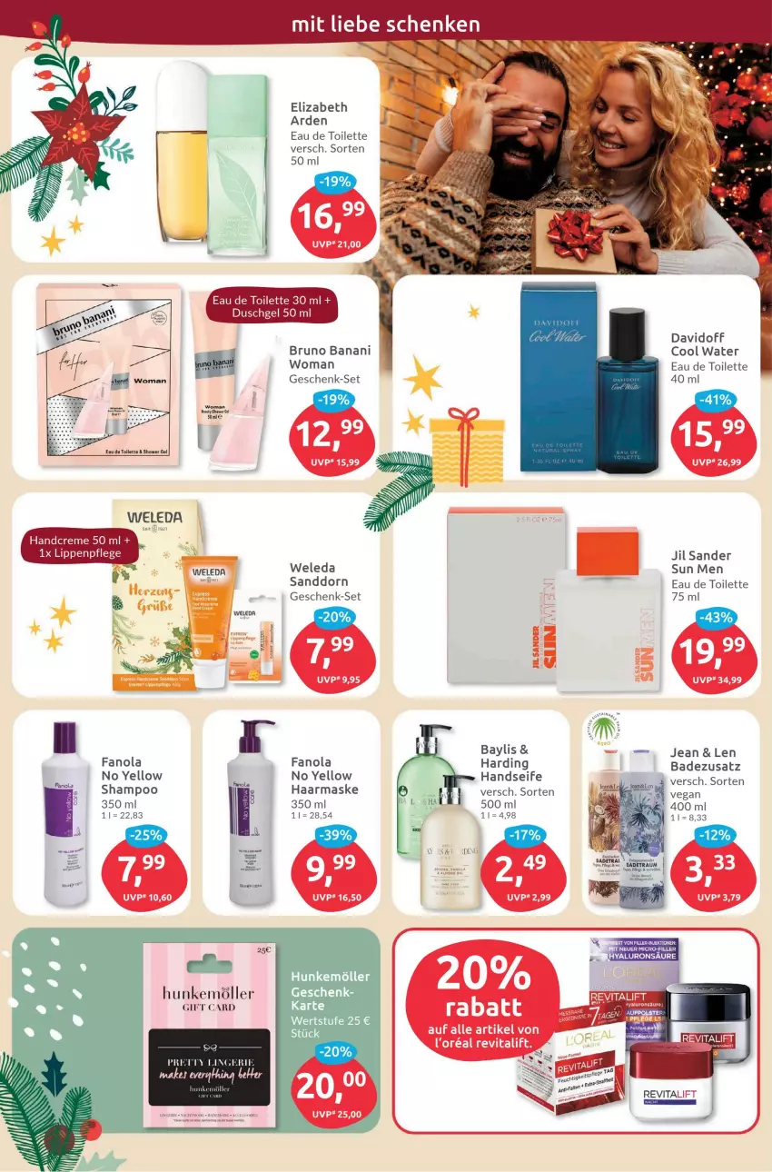 Aktueller Prospekt Budni - Prospekte - von 12.12 bis 17.12.2022 - strona 2 - produkty: Bad, bruno banani, creme, davidoff, duschgel, eau de toilette, eau de toilette 30 ml, Elizabeth Arden, handcreme, Handseife, jil sander, Liege, Lippenpflege, Maske, sanddorn, Seife, shampoo, Ti, tisch, usb, weleda