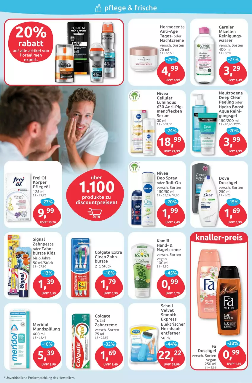 Aktueller Prospekt Budni - Prospekte - von 12.12 bis 17.12.2022 - strona 6 - produkty: aqua, asti, auer, bürste, colgate, colgate total, creme, deo, deo spray, dove, duschgel, eis, elle, fa duschgel, garnier, Kamill, LG, Liege, meridol, mizellen, mundspülung, nachtcreme, neutrogena, nivea, pasta, Peeling, Pflegeöl, Reinigung, reis, rel, roll-on, rum, scholl, Serum, Signal, spülung, tee, teller, Ti, uhd, velvet, wasser, zahncreme, zahnpasta