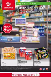 Gazetka promocyjna Selgros - Kioskordersatz - Gazetka - ważna od 29.02 do 29.02.2024 - strona 1 - produkty: angebot, angebote, auer, burger, eis, flasche, kaugummi, kleiner klopfer, leine, LG, Pax, regal, reis, reiss, Ti, trolli, zucker