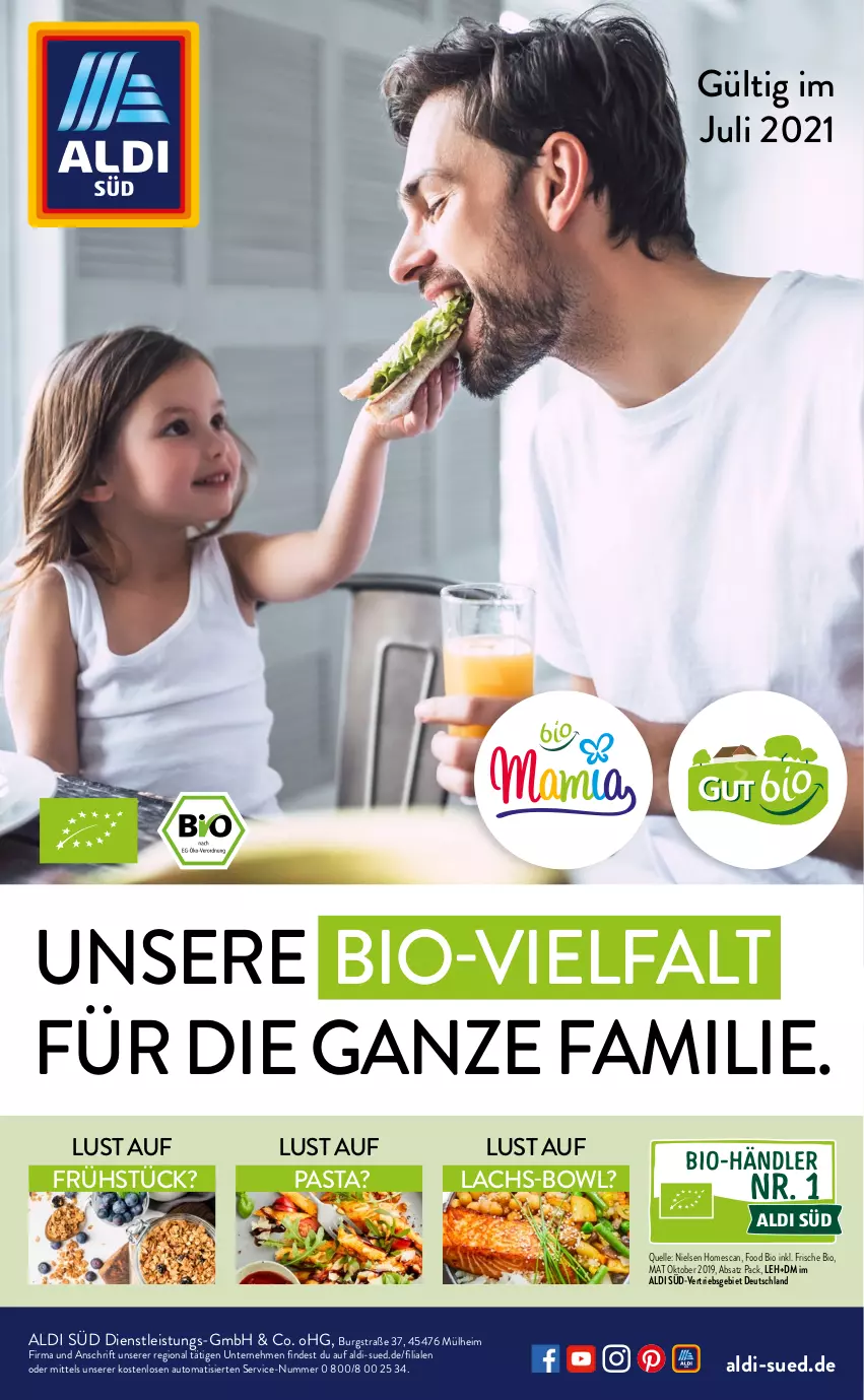 Aktueller Prospekt AldiSud - ALDI Bio-Sortiment - von 01.07 bis 31.07.2021 - strona 1