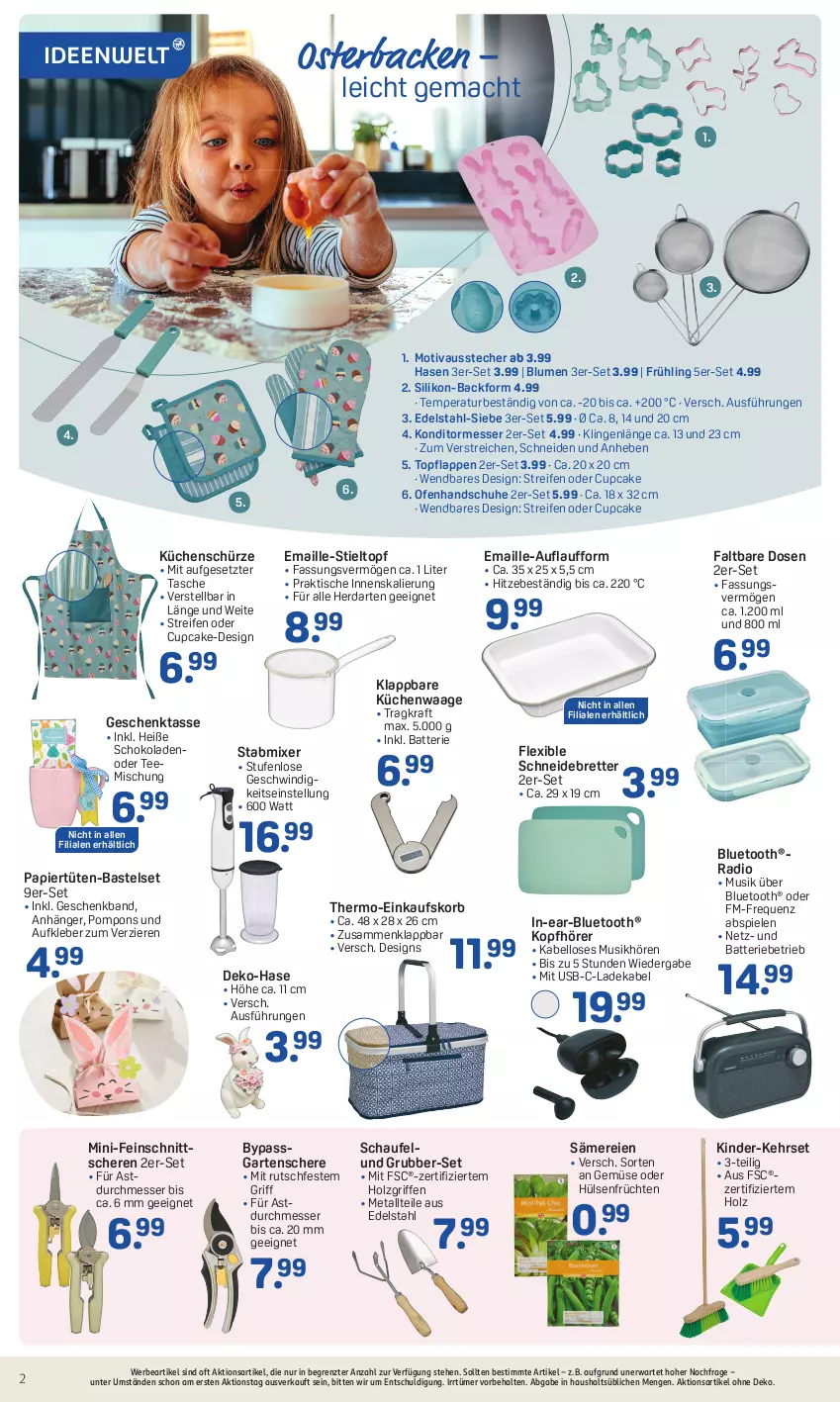 Aktueller Prospekt Rossmann - Prospekte - von 04.03 bis 08.03.2024 - strona 2 - produkty: Anhänger, Aufkleber, Ausstecher, Backform, batterie, blume, blumen, deka, edelstahl, einkaufskorb, früchte, früchten, Garten, Gartenschere, handschuhe, herdarten, Holz, hülsenfrüchte, Kinder, kleber, kopfhörer, korb, kraft, küche, Küchen, Küchenschürze, Küchenwaage, ladekabel, mac, maille, messer, Mixer, Ofen, papier, Papiertüte, Radio, reifen, Schere, schneidebrett, schoko, schokolade, schokoladen, schuhe, Schürze, senf, Spiele, stabmixer, Tasche, tasse, tee, Ti, tisch, topf, Tüte, usb, Waage, ZTE