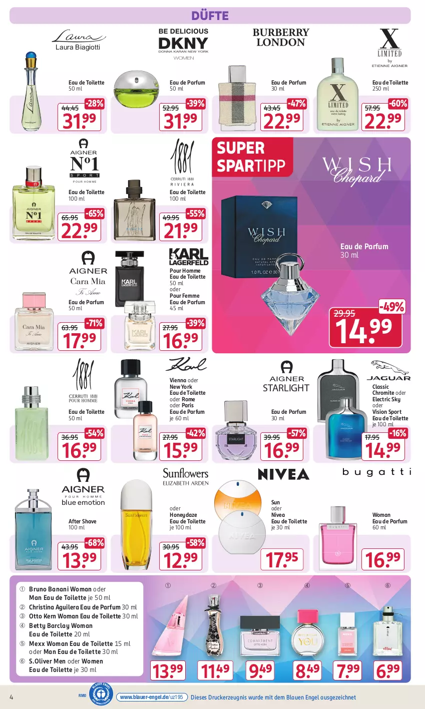 Aktueller Prospekt Rossmann - Prospekte - von 04.03 bis 08.03.2024 - strona 6 - produkty: after shave, auer, bett, bruno banani, drucker, Eau de parfum, eau de parfum 30 ml, eau de parfum 50 ml, eau de toilette, eau de toilette 100 ml, eau de toilette 30 ml, eau de toilette 50 ml, Engel, kerze, laura biagiotti, Mexx, nivea, olive, Otto kern, parfum, s.oliver, spartipp, Sport, starlight, Ti, Yo