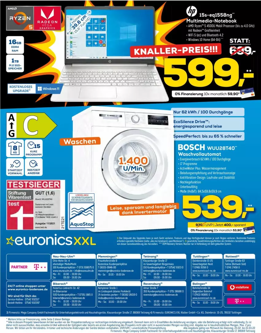 Aktueller Prospekt Euronics - Prospekte - von 23.02 bis 02.03.2022 - strona 16 - produkty: eis, elle, notebook, ryzen, spee, tee, Ti