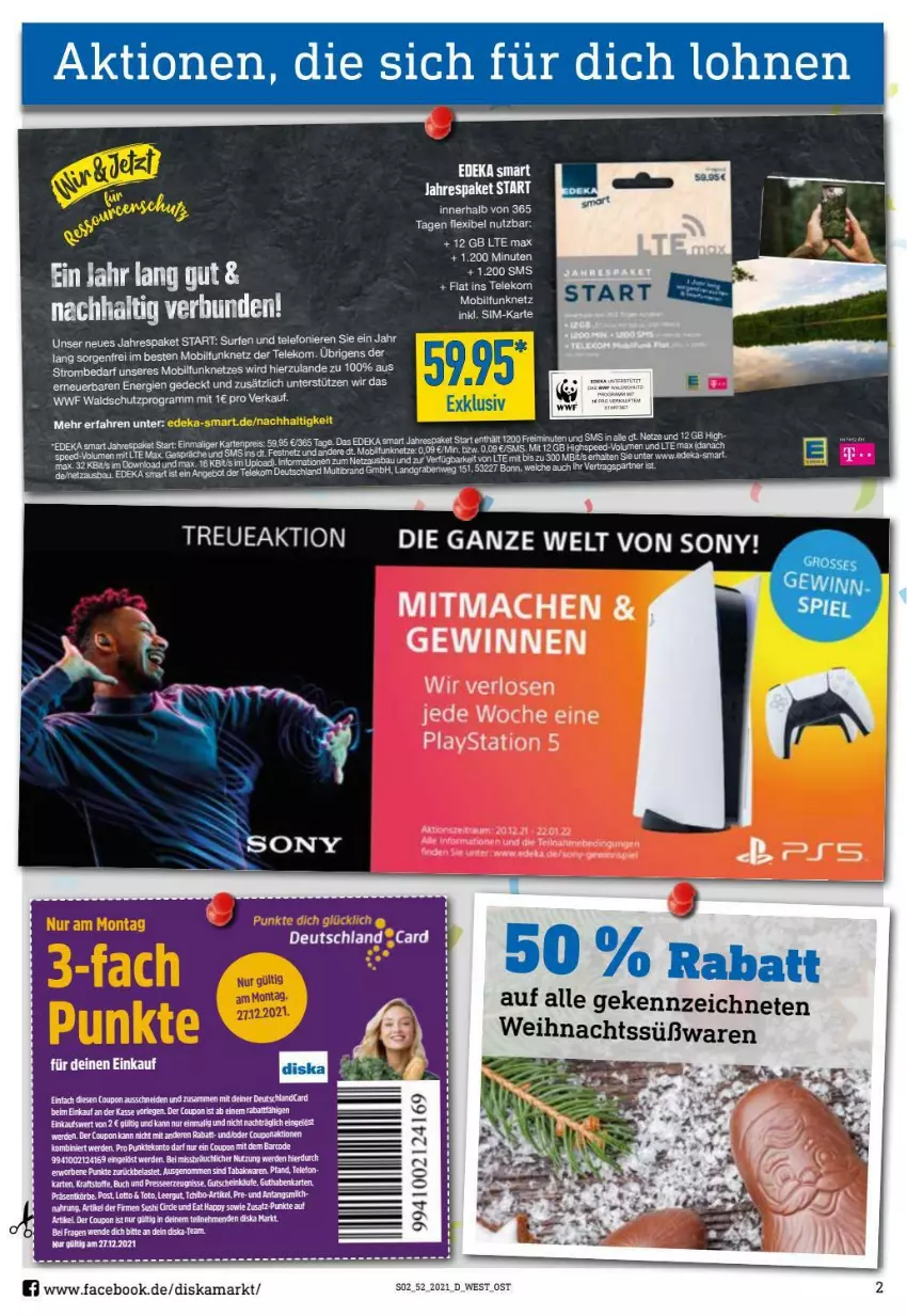 Aktueller Prospekt Diska - Prospekte - von 27.12 bis 31.12.2021 - strona 2 - produkty: buch, coupon, deka, eis, elle, erde, guthabenkarte, gutschein, kraft, lays, PlayStation, PlayStation 5, reis, spee, Surf, tee, telefon, Ti