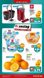 Gazetka promocyjna Penny - Prospekte - Gazetka - ważna od 27.01 do 27.01.2024 - strona 19 - produkty: eimer, eis, frischkäse, Geflügel, Germ, Käse, Körniger Frischkäse, leberwurst, orange, orangen, ring, saft, Saftorangen, Ti, Wischmopp, wurst