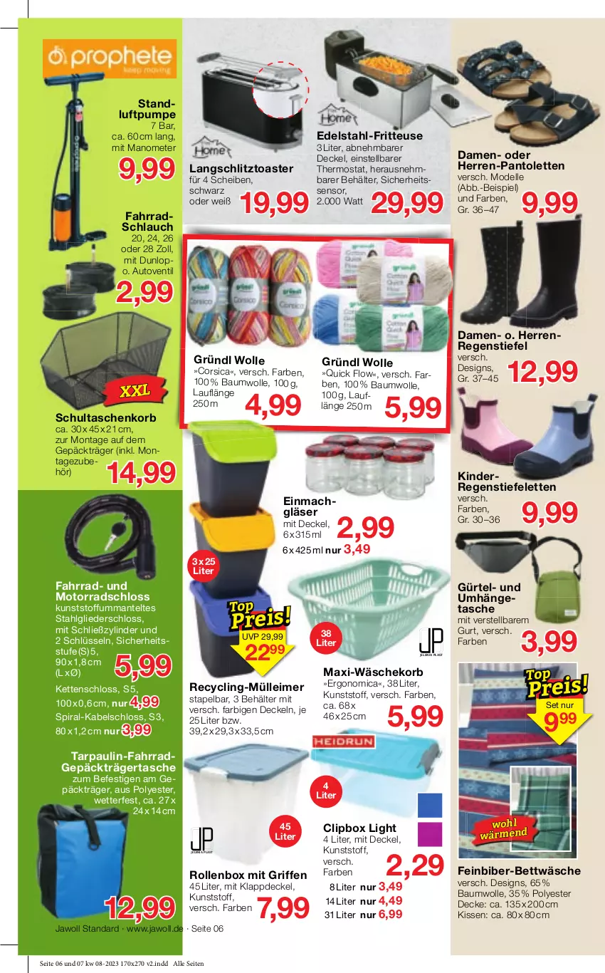 Aktueller Prospekt Jawoll - Prospekte - von 19.02 bis 25.02.2023 - strona 6 - produkty: angebot, angebote, auto, ball, Bau, baumwolle, Behälter, beleuchtung, Berger, bett, bettwäsche, beutel, binden, blume, blumen, Brei, brustfilet, Clin, decke, Deckel, dell, dunlop, edelstahl, Edelstahl-Fritteuse, eimer, eis, elle, ente, Entenbrust, erdnuss, Fahrrad, FFP2, filet, fritteuse, Gläser, Holz, hühner, katzenfutter, Katzenstreu, Kette, Kinder, kissen, kokos, kokosnuss, kopierpapier, korb, led-beleuchtung, leimer, lenor, lenor waschmittel, LG, lufterfrischer, mac, Mantel, Maske, mehl, Mode, nuss, paar schuhe, pantolette, pantoletten, papier, Paw Patrol, Perfect Fit, Plüsch, Pods, pril, regal, reifen, reis, Rollenbox, rückenlehne, schlauch, Schrank, schubladen, schuhe, schuhregal, sonnenblume, sonnenblumen, Sonnenblumenkerne, Stiefeletten, stuhl, Tasche, taschen, thermostat, Ti, toast, toaster, tücher, uhr, umhängetasche, Vogelfutter, Vogelfutter-Haus, wandregal, wäschekorb, waschmittel, weck, Wild, wolle