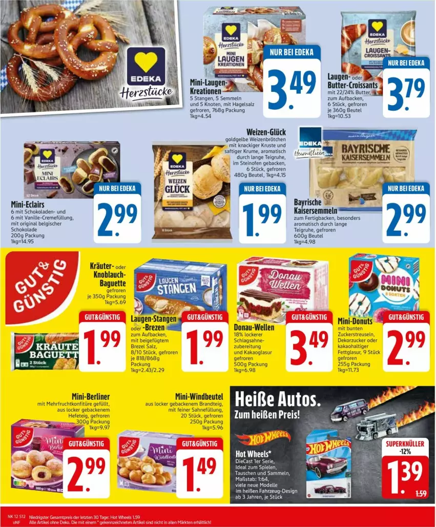 Aktueller Prospekt Edeka - Prospekte - von 17.03 bis 22.03.2025 - strona 12 - produkty: auto, baguette, berliner, beutel, brandt, brezel, brötchen, butter, creme, Donut, donuts, elle, frucht, geback, gin, Hefe, Kaiser, Kaisersemmel, kakao, knoblauch, konfitüre, kräuter, LG, Ofen, rum, saft, sahne, salz, schlagsahne, schoko, schokolade, schokoladen, Semmel, Spiele, steinofen, Ti, tisch, tuc, vanille, weizenbrötchen, Windbeutel, zucker