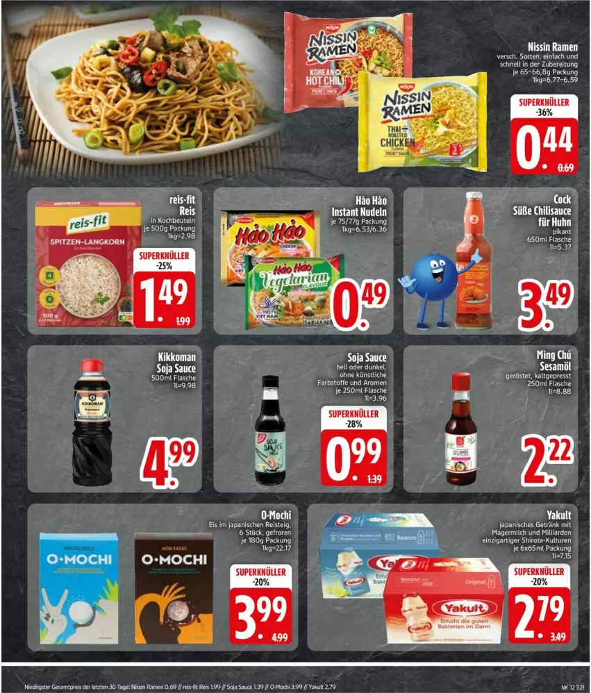 Aktueller Prospekt Edeka - Prospekte - von 17.03 bis 22.03.2025 - strona 21 - produkty: auto, chili, eis, ente, flasche, Germ, milch, Mochi, Nissin, reis, reis-fit, sauce, soja, tee, Ti, ZTE