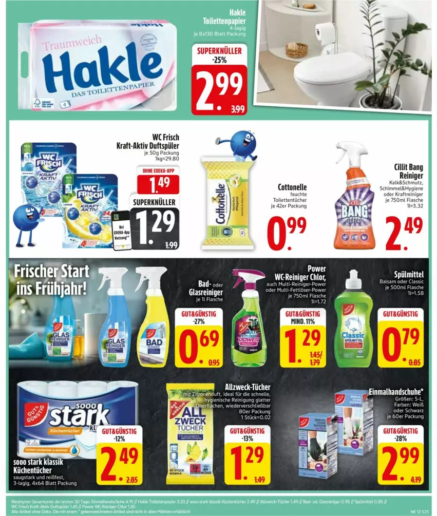 Aktueller Prospekt Edeka - Prospekte - von 17.03 bis 22.03.2025 - strona 25 - produkty: Bau, cottonelle, deka, elle, kraft, LG, reiniger, Ti, toilettentücher, tücher, wc frisch