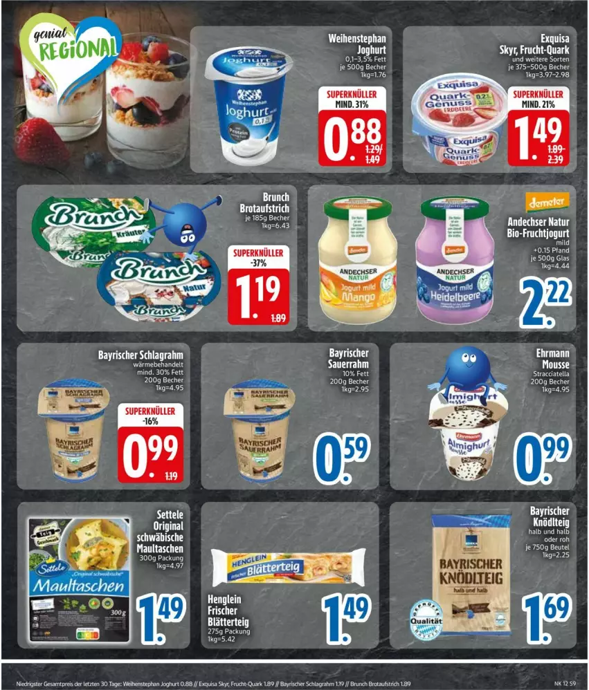 Aktueller Prospekt Edeka - Prospekte - von 17.03 bis 22.03.2025 - strona 9 - produkty: ACC, andechser natur, Becher, eis, exquisa, frucht, joghur, joghurt, maultaschen, natur, quark, reis, schlagrahm, Skyr, Tasche, taschen, weihenstephan, ZTE