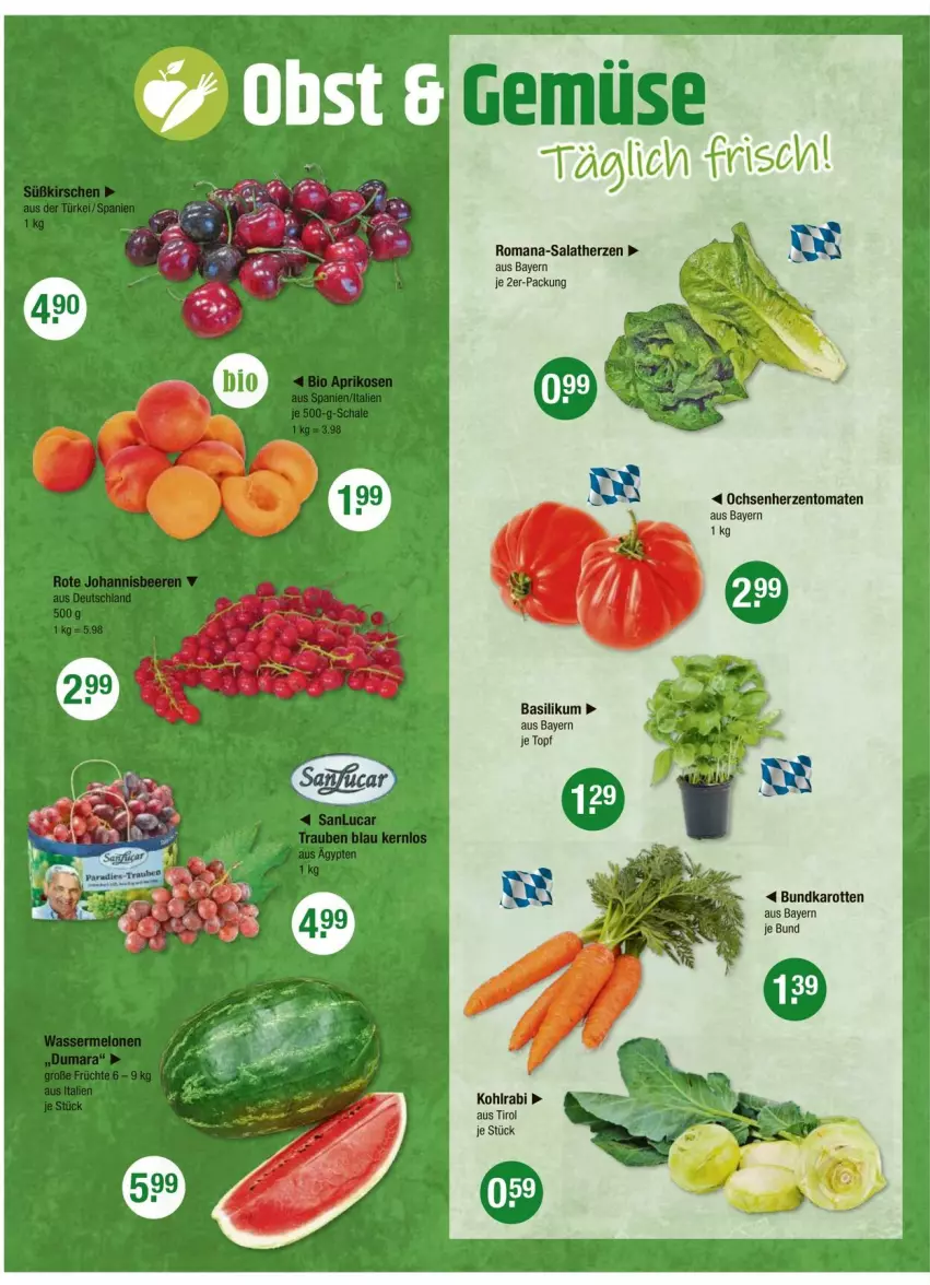 Aktueller Prospekt Vmarkt - Prospekte - von 20.06 bis 26.06.2024 - strona 4 - produkty: basilikum, karotten, kohlrabi, ndk, salat, salatherzen, Ti, tomate, tomaten, topf