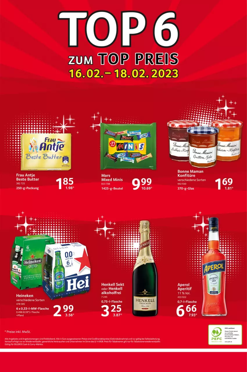 Aktueller Prospekt Selgros - Food - von 16.02 bis 22.02.2023 - strona 24 - produkty: alkohol, angebot, angebote, aperol, bonne maman, eis, flasche, heineken, henkel, henkell, konfitüre, LG, mam, mars, mw-flasche, Rauch, reis, tee, Ti