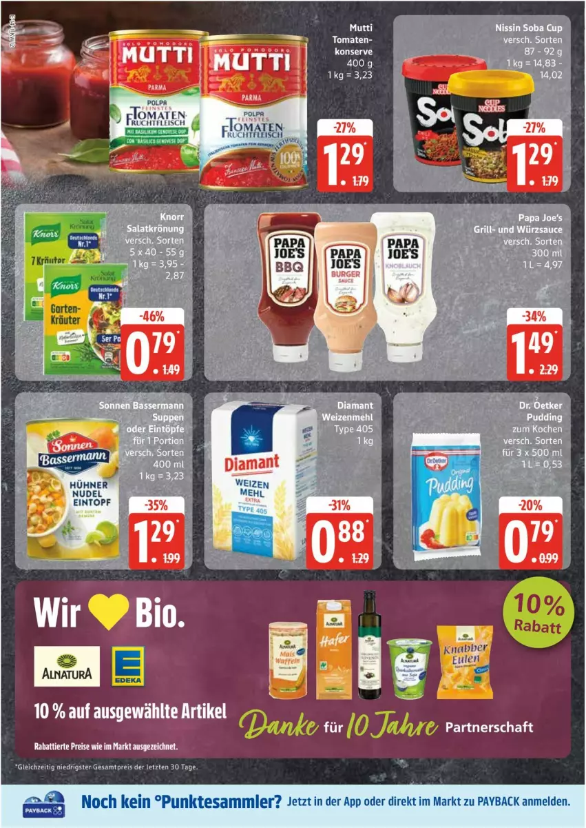 Aktueller Prospekt Edeka - Prospekte - von 17.03 bis 22.03.2025 - strona 14 - produkty: Bau, bio, eintopf, eis, ente, grill, Nissin, payback, reis, tee, tesa, Ti, tomate, tomaten, topf, ZTE