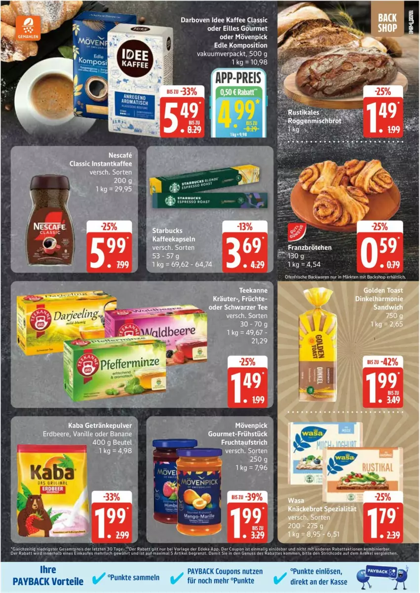 Aktueller Prospekt Edeka - Prospekte - von 17.03 bis 22.03.2025 - strona 15 - produkty: backwaren, coupon, coupons, darbo, darboven, deka, eis, frische backwaren, kaffee, minze, nuss, Ofen, payback, pfeffer, pfefferminze, reis, Ti, tisch, ZTE