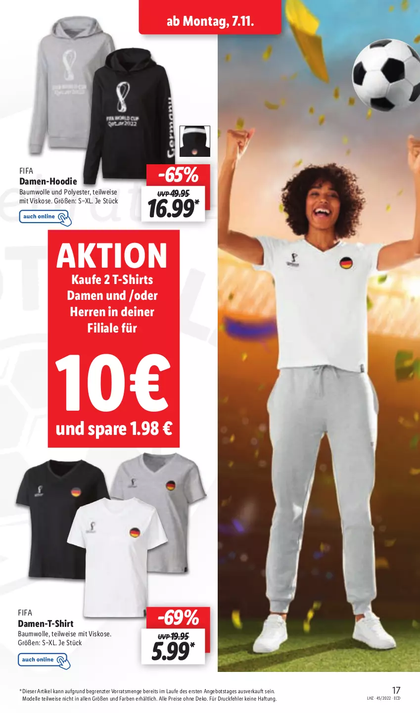 Aktueller Prospekt Lidl - Aktionsprospekt - von 07.11 bis 12.11.2022 - strona 17 - produkty: angebot, Bau, baumwolle, dell, eis, elle, Mode, reis, shirt, shirts, T-Shirt, Ti, wolle, ZTE