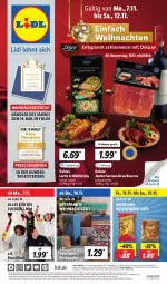 Gazetka promocyjna Lidl - Aktionsprospekt - Gazetka - ważna od 12.11 do 12.11.2022 - strona 1 - produkty: angebot, angebote, Bad, ball, bio, blätterteig, champion, discount, eis, erde, Fanartikel, jamón serrano, lachs, lebensmittel, LG, Liege, Packpapier, papier, pril, reis, serrano, Ti, weihnachten