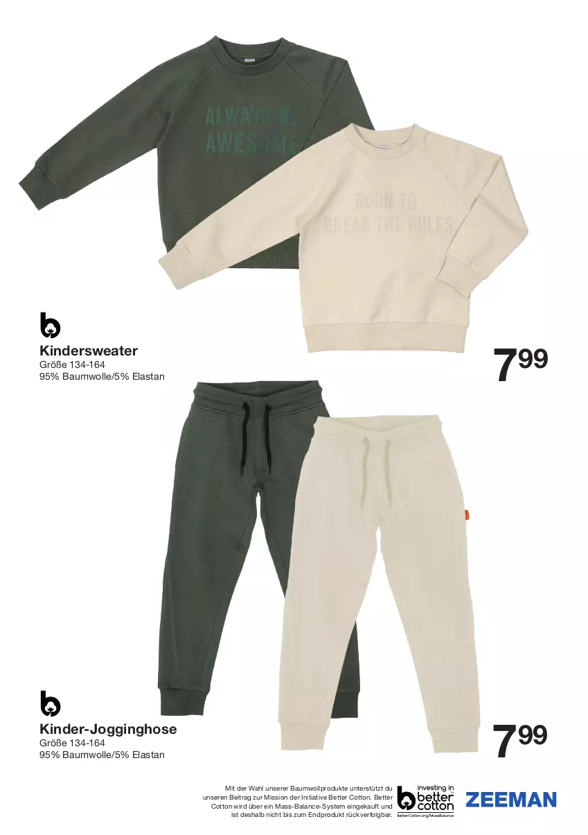 Aktueller Prospekt Zeeman - Prospekte - von 06.07 bis 12.07.2024 - strona 3 - produkty: Bau, baumwolle, bett, gin, hose, Jogginghose, Kinder, LG, Sweater, Ti, wolle