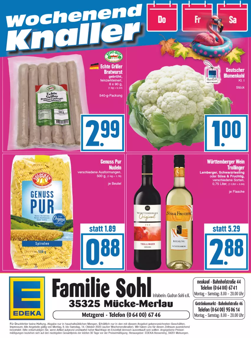 Aktueller Prospekt Edeka - Angebote der Woche - von 09.10 bis 14.10.2023 - strona 16 - produkty: angebot, angebote, Berger, deka, eis, frucht, getränk, getränke, hartweizen, leine, merl, ndk, reis, ring, telefon, Ti, Tiere, uhr, wasser, ZTE