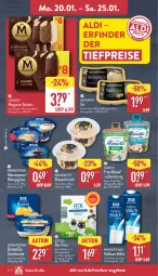 Gazetka promocyjna Aldi Nord - Von Montag - Gazetka - ważna od 25.01 do 25.01.2025 - strona 6 - produkty: aldi, almette, angebot, angebote, aufstrich, aus der tiefkühlung, Becher, bio, Bio-Feta, brot, brotaufstrich, butter, eis, feta, frischkäse, haltbare milch, joghur, joghurt, Käse, langnese, magnum, mascarpone, Mett, milch, mövenpick, rahmjoghurt, reis, stieleis, Streichzart, Ti, tiefpreis, trolli, weihenstephan